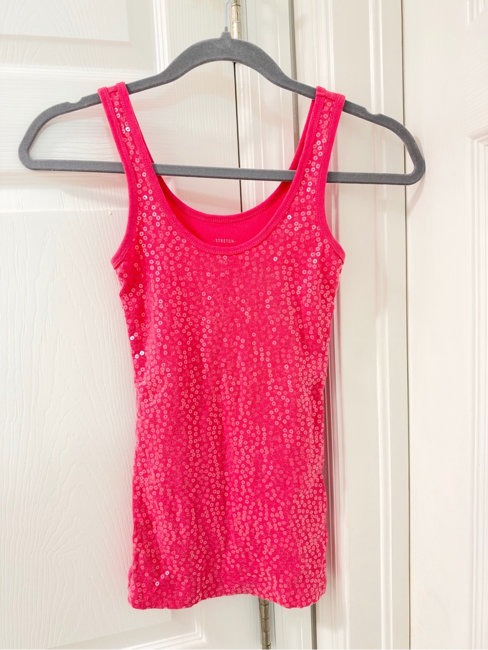 Vintage Aeropostale Sequin y2k tank top fuchsia Pink women’s size XS